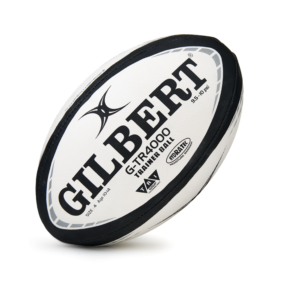 Мяч для регби GILBERT G-TR4000, Размер 4, Цвет Бело-черный