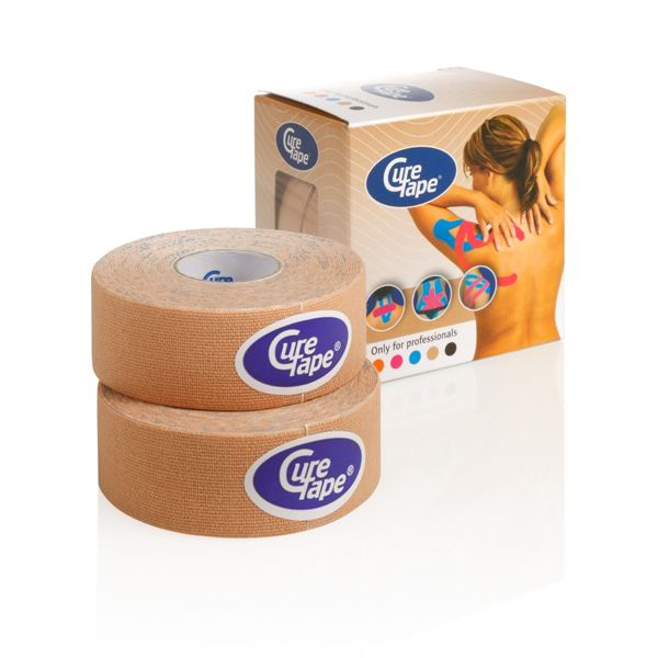 Тейп кинезиологический CURETAPE Neutral, размер 2,5 см x 5 м, 2 шт в упаковке, телесный
