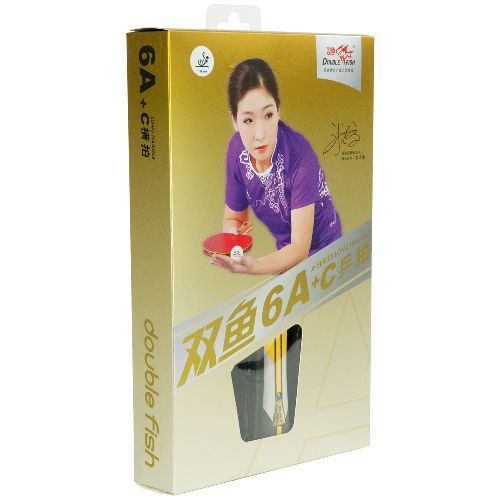 Ракетка для настольного тенниса DOUBLE FISH 6A+C, профессиональная, ITTF Approved, + 2 мяча