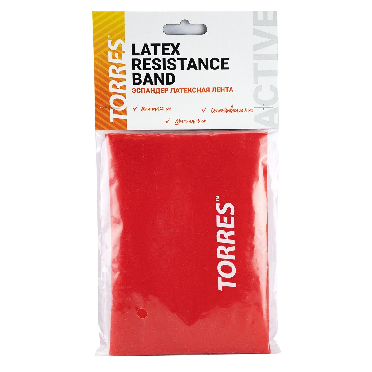 Эспандер TORRES латексная лента 120х15 см, сопротивление 8 кг