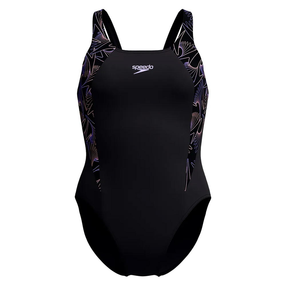 Купальник SPEEDO Hyperboom Splice Muscleback, Размер р.30, Цвет Черно-сиреневый