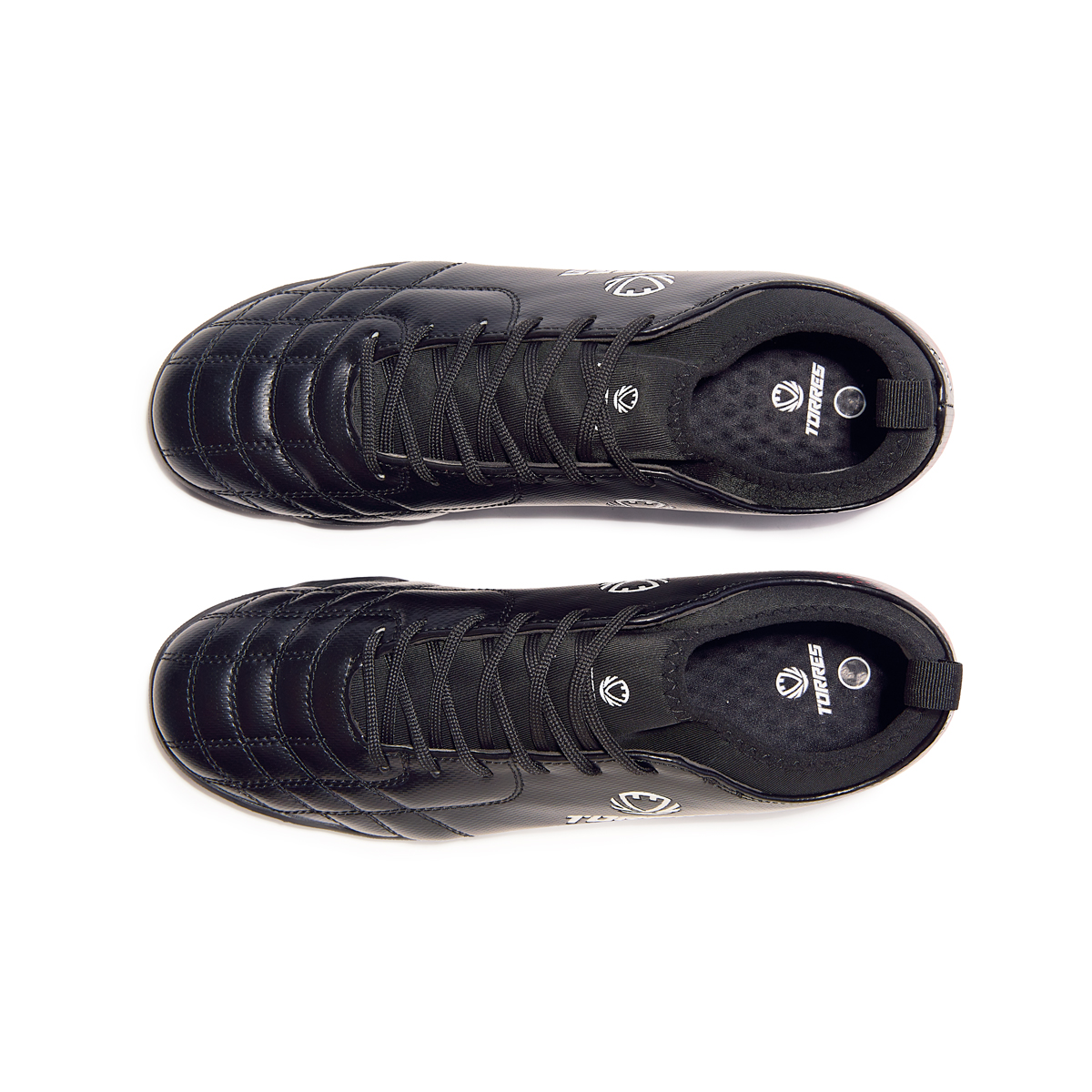 Бутсы футбольные (многошиповки) TORRES BOLA-J, с носком, Размер 34, Цвет Черный/Красный