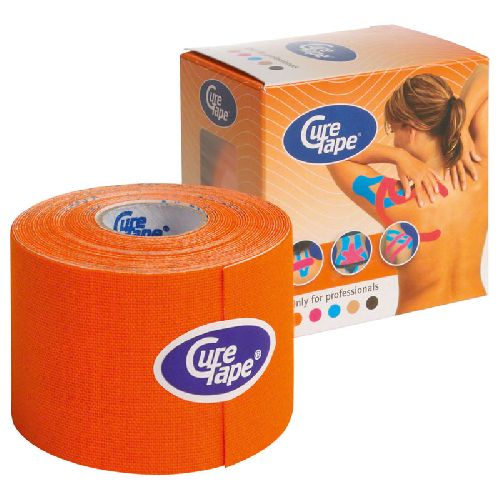 Тейп кинезиологический CURETAPE, размер 5 см x 5 м, Цвет Оранжевый