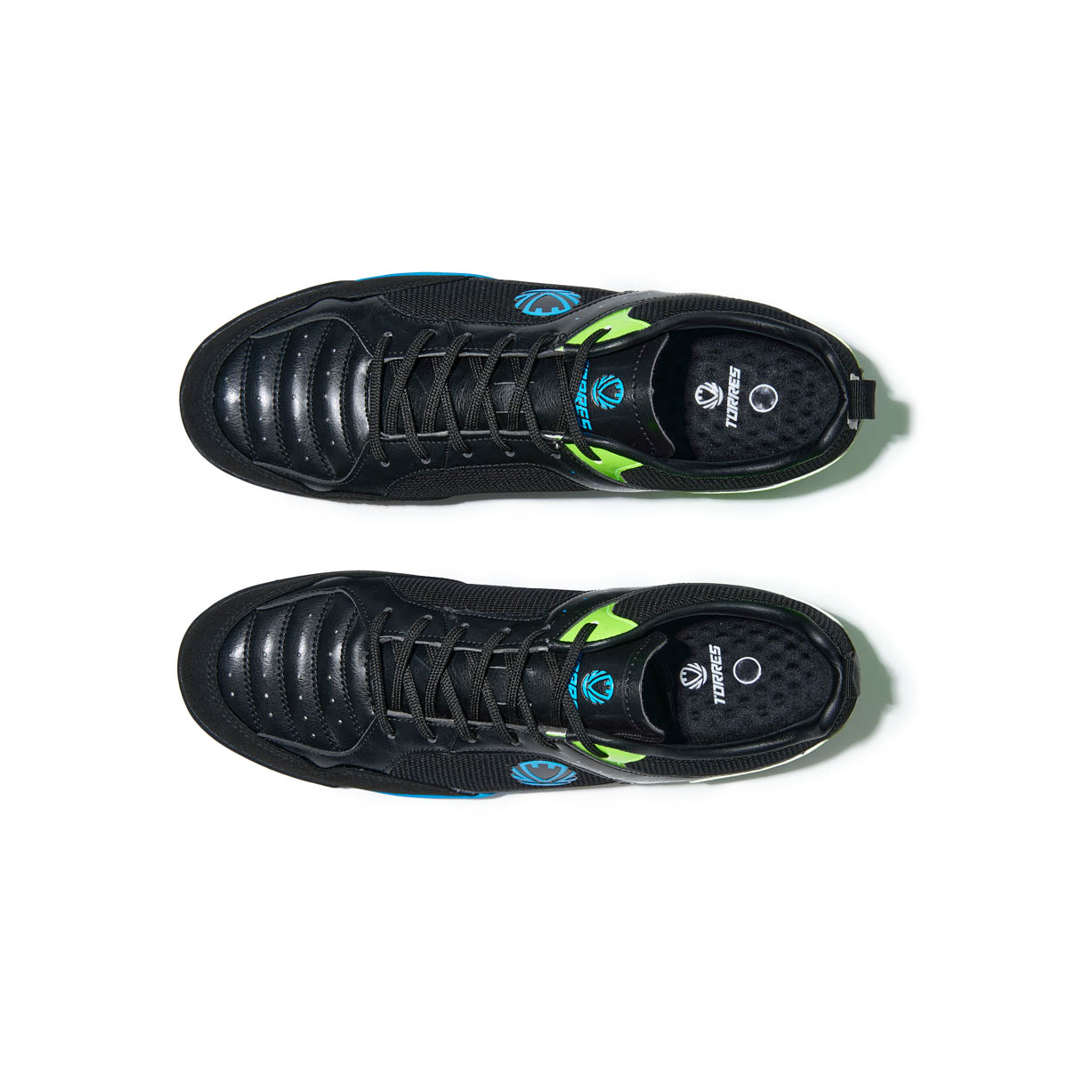 Бутсы футбольные (многошиповки) TORRES VELOZ, Размер 38, Цвет Черный/Салатовый