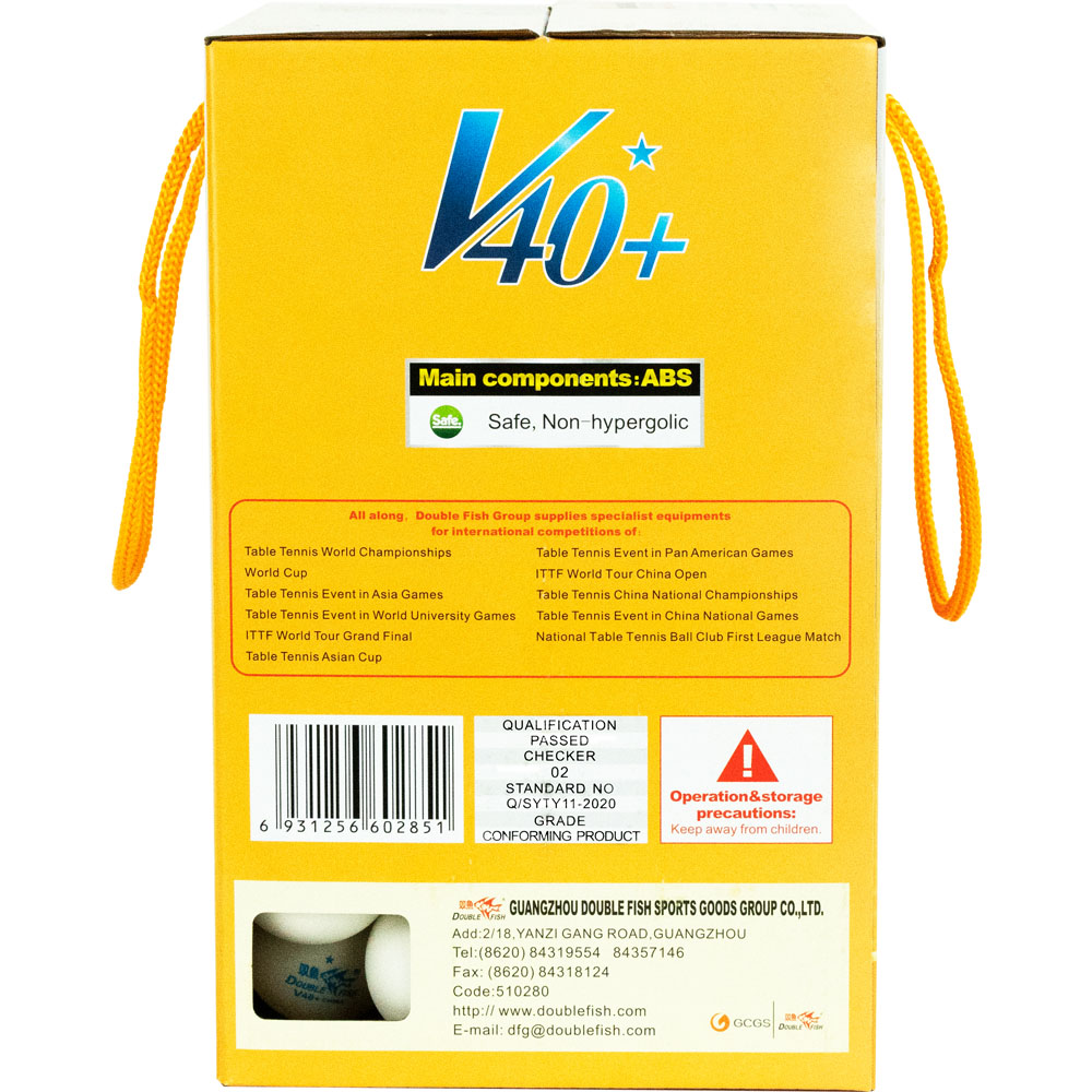 Мяч для настольного тенниса DOUBLE FISH Fish 1*, 100 шт