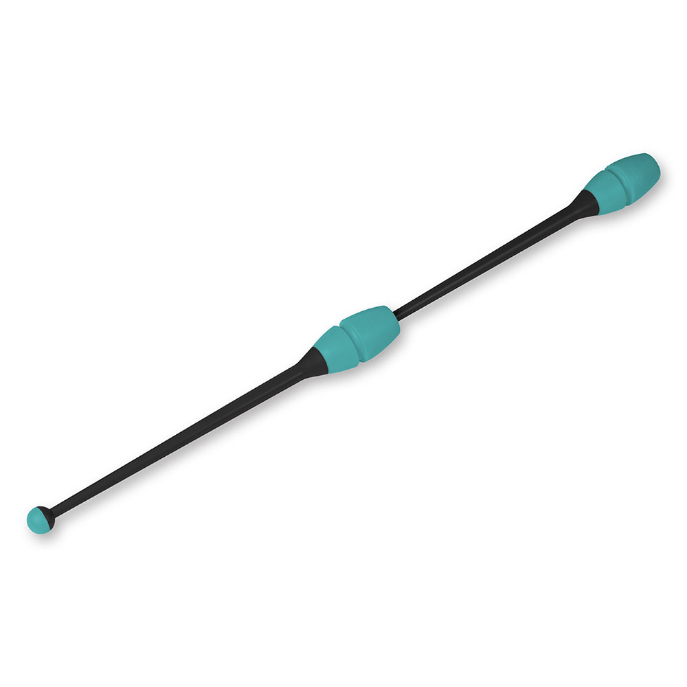 Булавы для художественной гимнастики INDIGO IN017, Размер 36 см, Цвет Черно-бирюзовый