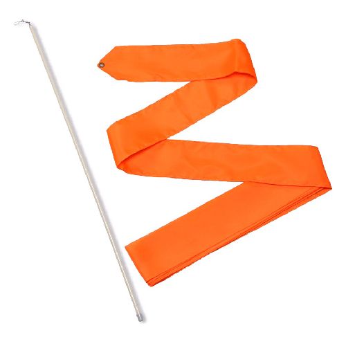 Лента гимнастическая с палочкой 56см, Цвет Оранжевый