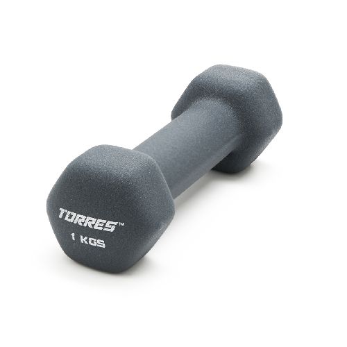 Гантель металлическая TORRES в неопреновой оболочке, Вес 1 кг