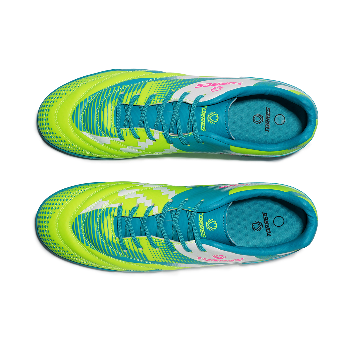 Бутсы зальные TORRES TIEMPO-J, Размер 34, Цвет Салатовый/Бирюзовый