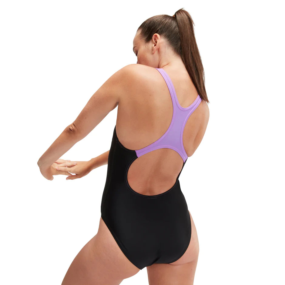 Купальник SPEEDO Medley Logo, Размер р.34, Цвет Черно-фиолетовый