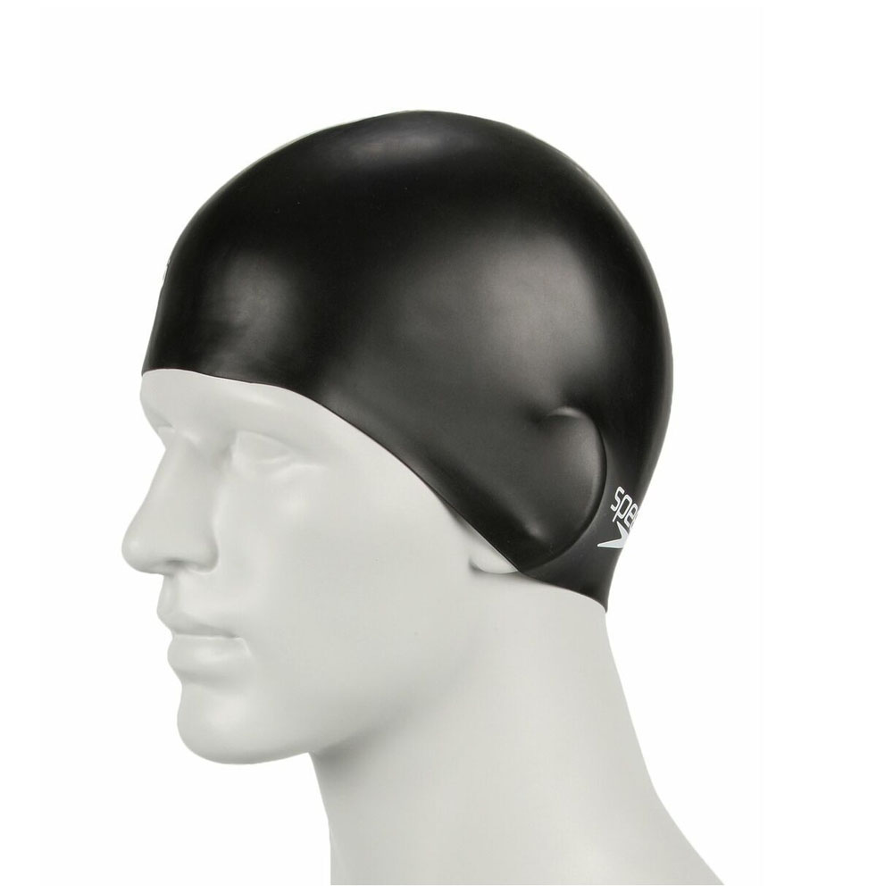 Шапочка для плавания SPEEDO Plain Flat Silicone Cap 8-709900001, детская, Цвет Черный
