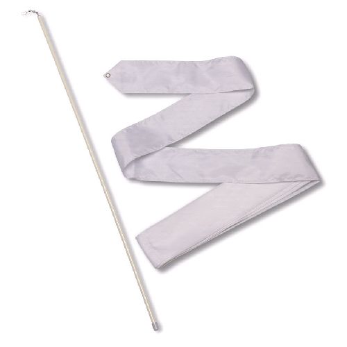 Лента гимнастическая с палочкой 56см, Цвет Белый