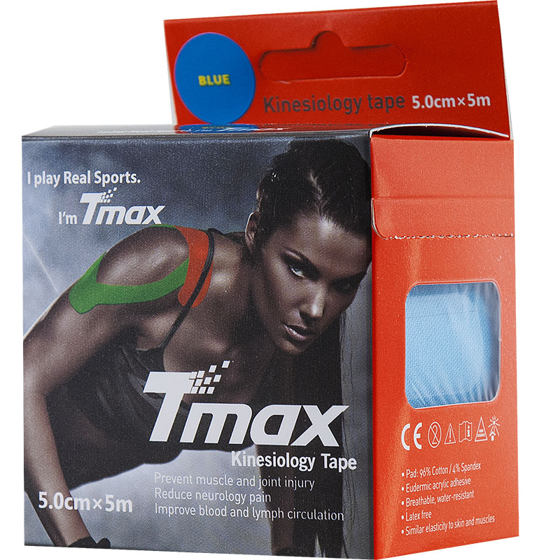 Тейп кинезиологический TMAX Extra Sticky, Цвет Голубой