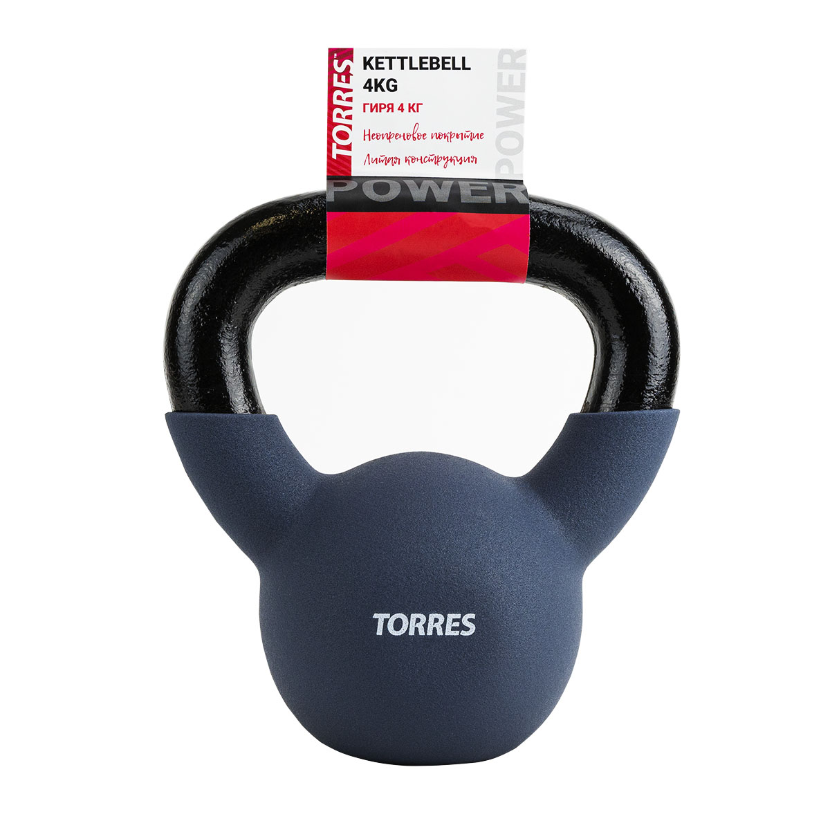 Гиря TORRES в неопреновой оболочке, Вес 4 кг