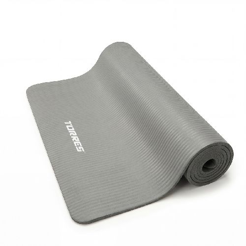 Коврик для йоги TORRES SOFT, каучук 0,8 см, серый, Толщина коврика 8 мм