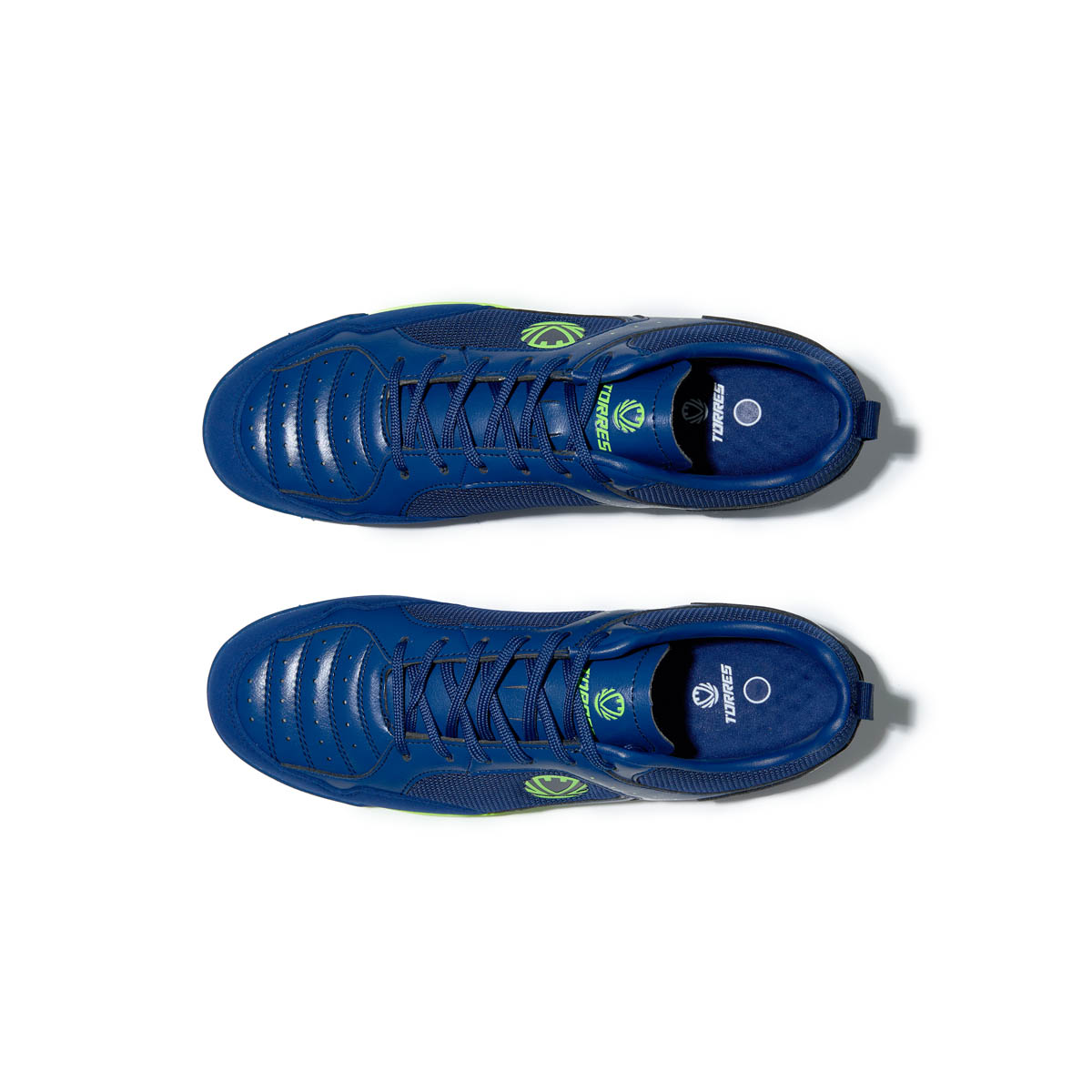 Бутсы футбольные (многошиповки) TORRES VELOZ, Размер 38, Цвет Синий/Салатовый