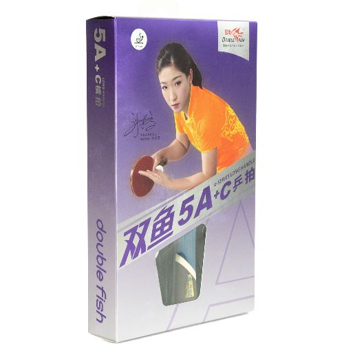 Ракетка для настольного тенниса DOUBLE FISH 5A+C, профессиональная, ITTF Approved, + 2 мяча