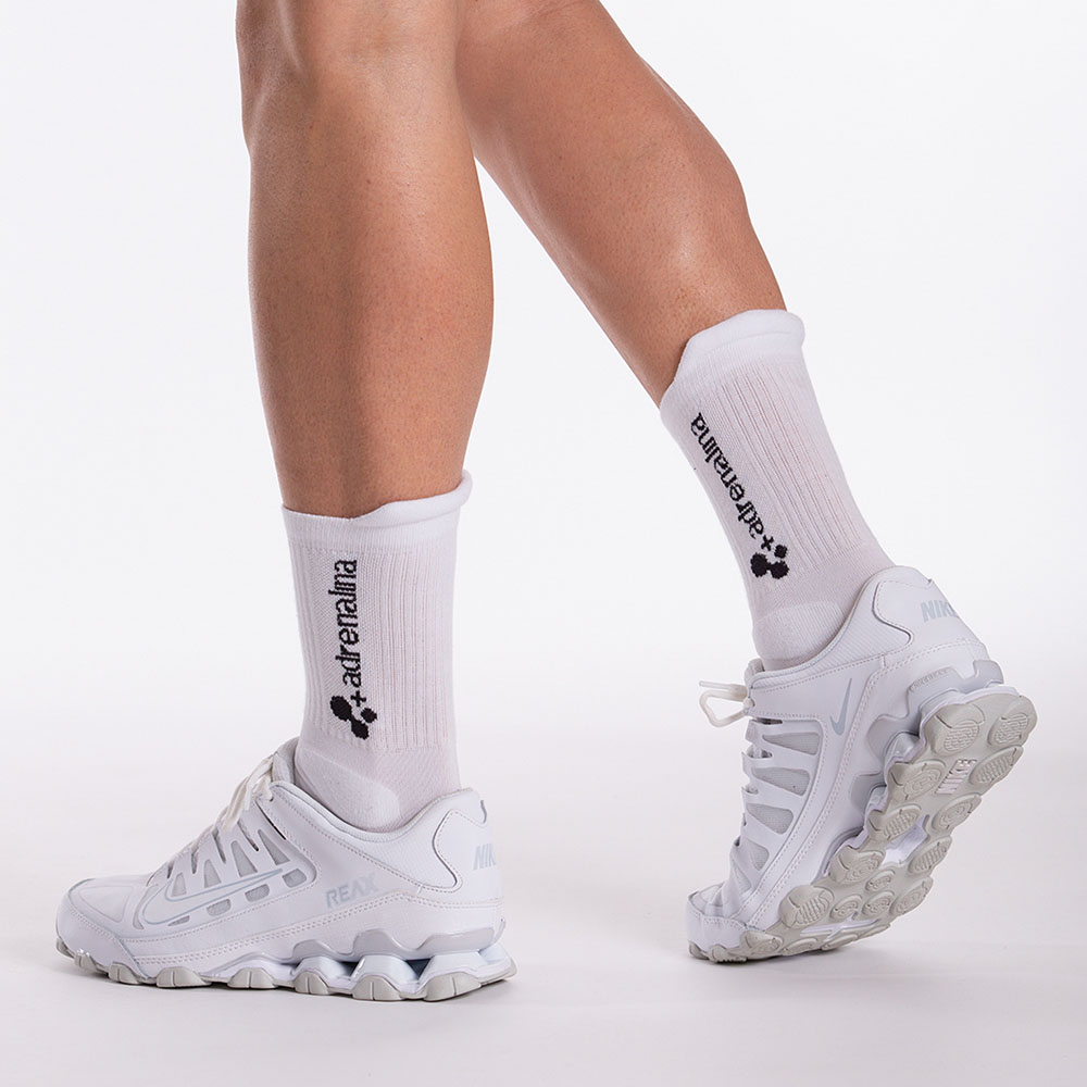 Носки волейбольные +ADRENALINA Best, белый, Размер l, Цвет Белый/черный