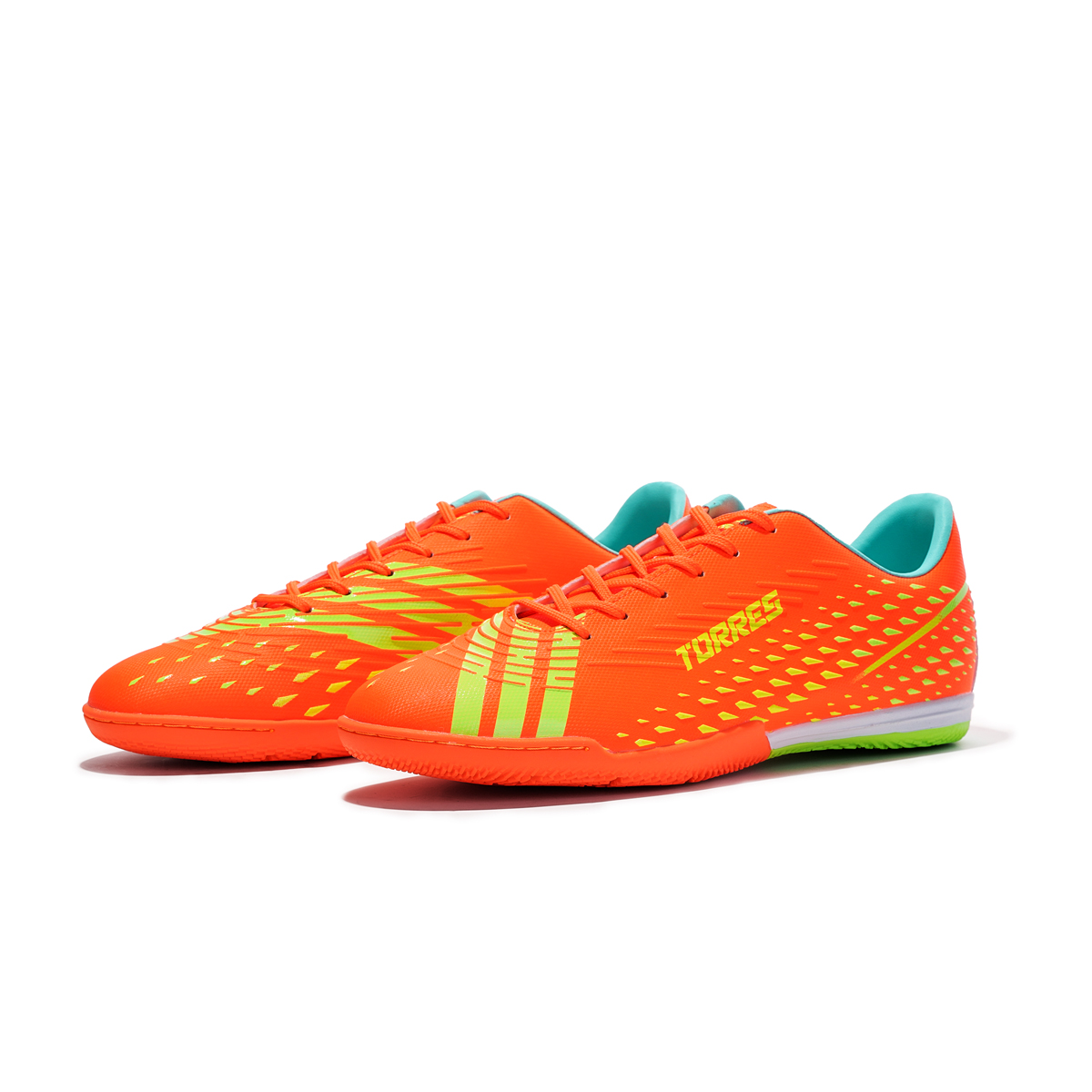 Бутсы зальные TORRES RAYO-J, Размер 34, Цвет Оранжевый/Желтый/Салатовый