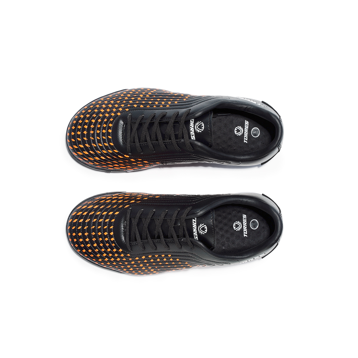 Бутсы зальные детские TORRES FLEX KID, Размер 28, Цвет Черный/Оранжевый