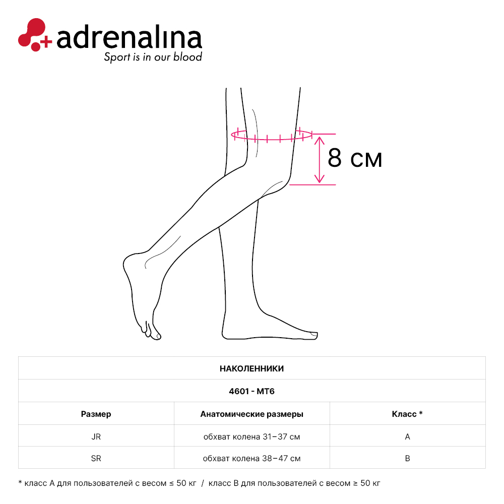 Наколенники волейбольные +ADRENALINA MT6, Цвет Черный