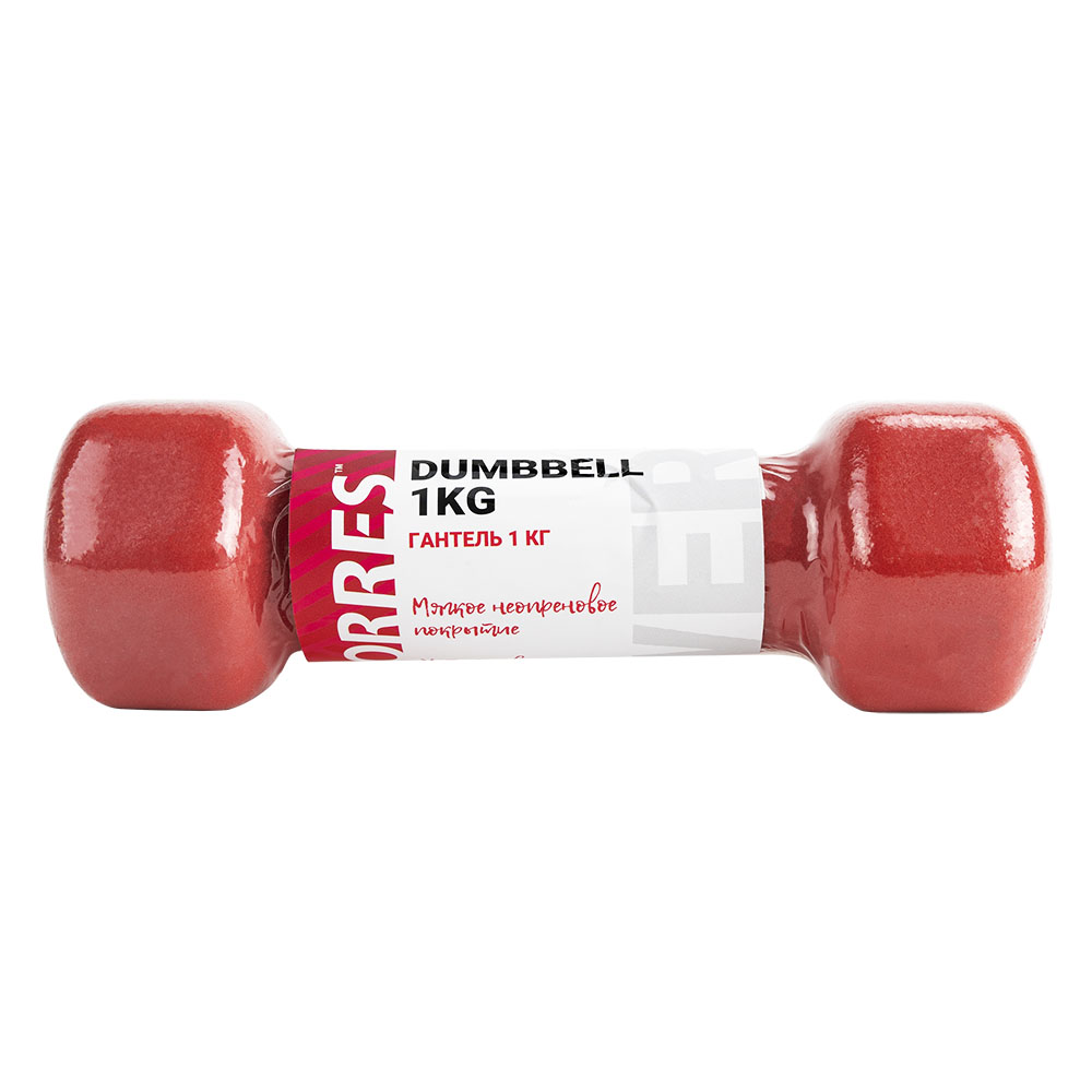 Гантель металлическая TORRES в неопреновой оболочке, Вес 1 кг