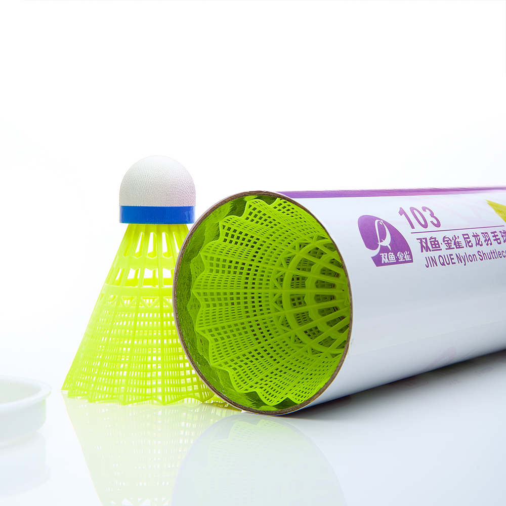 Воланы для бадминтона DOUBLE FISH JINQUE 103y, нейлон, 6 шт., Цвет Желтый