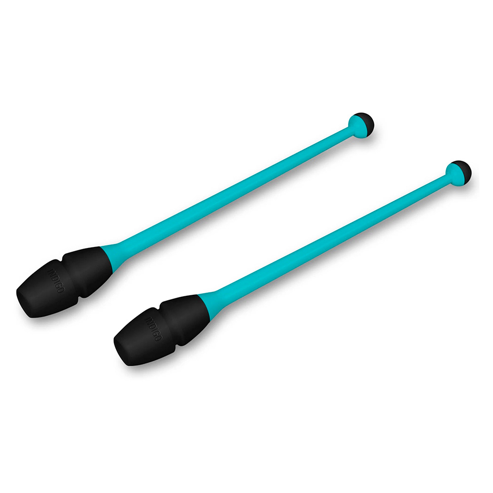 Булавы для художественной гимнастики INDIGO IN017, Размер 36 см, Цвет Бирюзово-черный