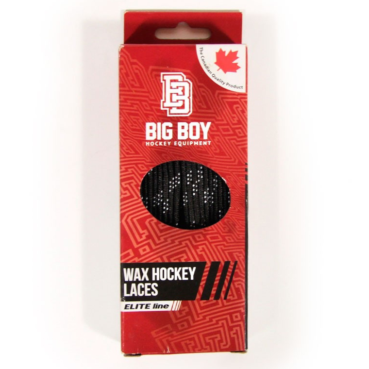 Шнурки для коньков BIG BOY Elite Line с пропиткой, Размер 244см, Цвет Черный