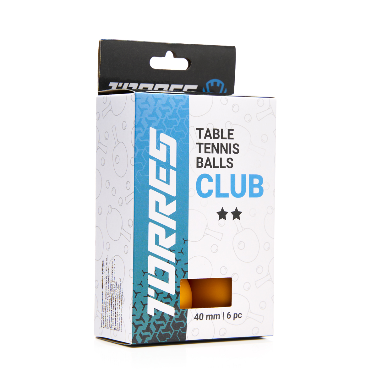 Мяч для настольного тенниса TORRES, упаковка 6 шт, Цвет Оранжевый