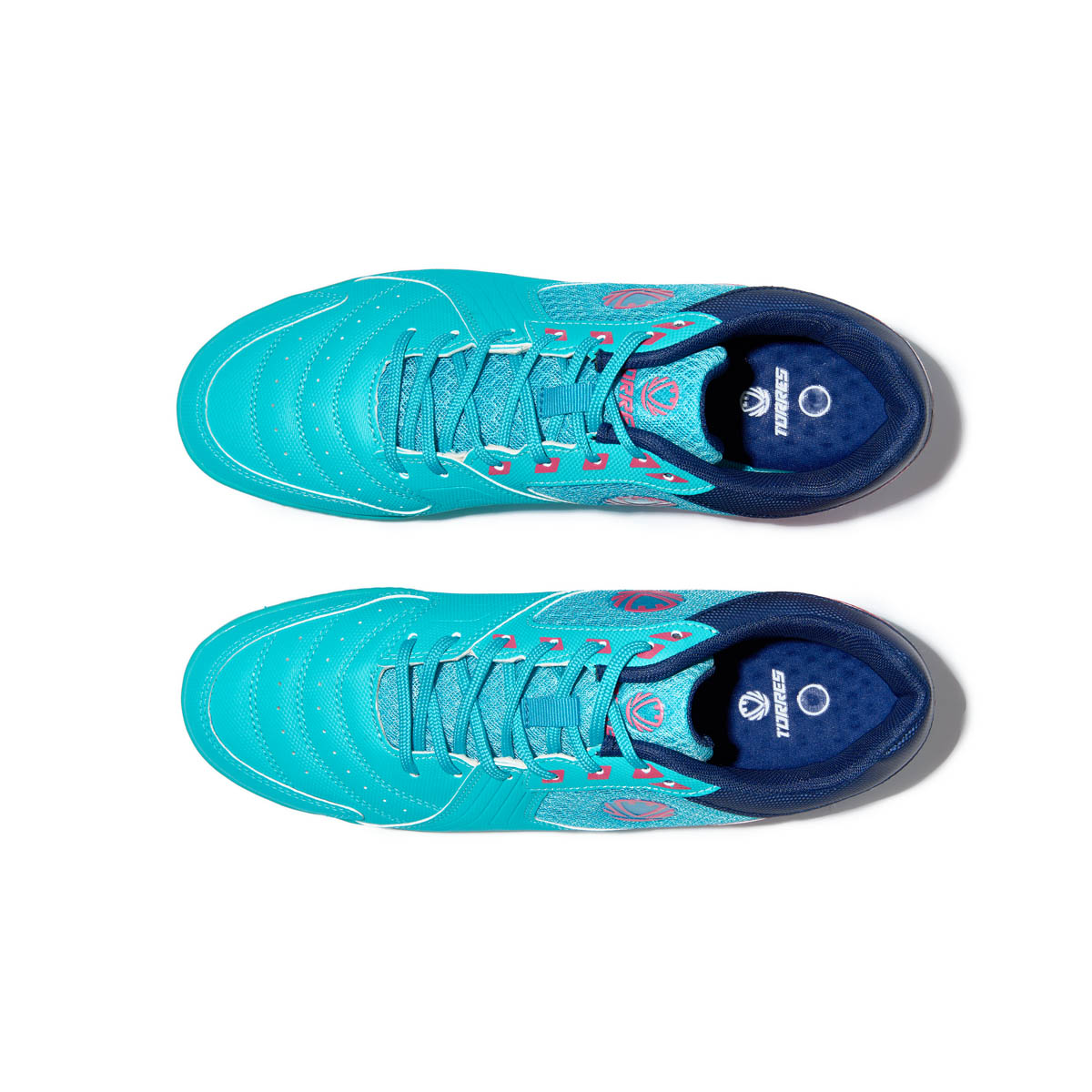 Бутсы зальные TORRES LIDER, Размер 38, Цвет Бирюзовый/Коралловый